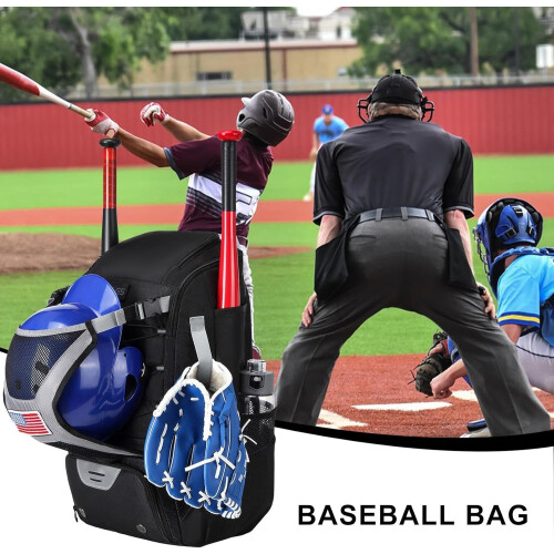 Baseball backpack – youth softball bat bag, adult polyester baseball backpack 1
