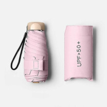 (Light Pink) Sun Umbrella Mini-Portable Pocket Sun Protection UV Protection Sun Umbrella rain or Shine Dual-use Umbrella Sun Umbrella