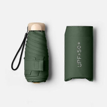 (Dark Green) Sun Umbrella Mini-Portable Pocket Sun Protection UV Protection Sun Umbrella rain or Shine Dual-use Umbrella Sun Umbrella