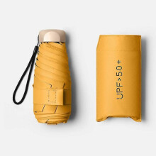 (Yellow) Sun Umbrella Mini-Portable Pocket Sun Protection UV Protection Sun Umbrella rain or Shine Dual-use Umbrella Sun Umbrella