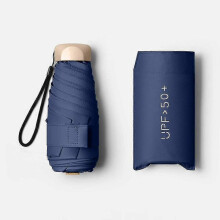 (Navy Blue) Sun Umbrella Mini-Portable Pocket Sun Protection UV Protection Sun Umbrella rain or Shine Dual-use Umbrella Sun Umbrella