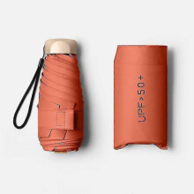 (Orange) Sun Umbrella Mini-Portable Pocket Sun Protection UV Protection Sun Umbrella rain or Shine Dual-use Umbrella Sun Umbrella