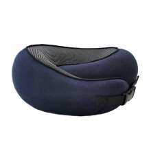 (Blue) Adjustables Buckle Memory Foams U-shaped Pillow Portable Comfy Soft Neck Pillow Birthday Gift