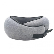 (Dark Grey) Adjustables Buckle Memory Foams U-shaped Pillow Portable Comfy Soft Neck Pillow Birthday Gift