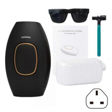 (UK plug, Black) IPL Laser Hair Removal Device for Home Use - 5 Adjustable Levels, Painless Hair Removal for Legs, Armpits & Bikini