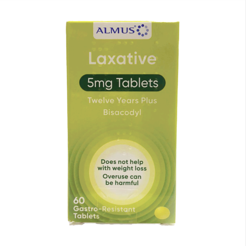 Almus Laxative Tablets 5mg for Ages 12 Years and Older - Pack of 60