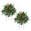 (40cm, Double) Pre-Lit Artificial Urn Filler Pathway Tree Ornaments for Home Party Decoration 1