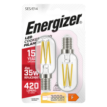 Energizer LED Filament Cookerhood E14 420lm 4W 3000K Warm White 2 Pack