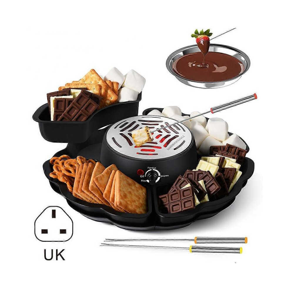(UK plug)Electric Chocolate Fondue Maker Indoor Tabletop Smores Maker Housewarming Present