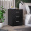 Home Discount (Black) Riano 3 Drawer Bedside Chest Bedside Table Storage 6