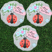 Garden Stepping Stones, Round Garden Stepping Stones, Set of 3, Walkway Stepping Stones for Toddlers Gardening One Color