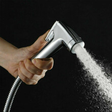 (Spray Gun+1.2m Tube+Base) Chrome Bidet Shattaf Douche Spray Tap Hygienic Toilet  Shower Head Hose