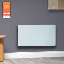 (1500W, White) Vitra Verde Wifi Glass Electric Panel Heater, Wall Mounted