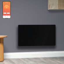 (1500W, Black) Vitra Verde Wifi Glass Electric Panel Heater, Wall Mounted