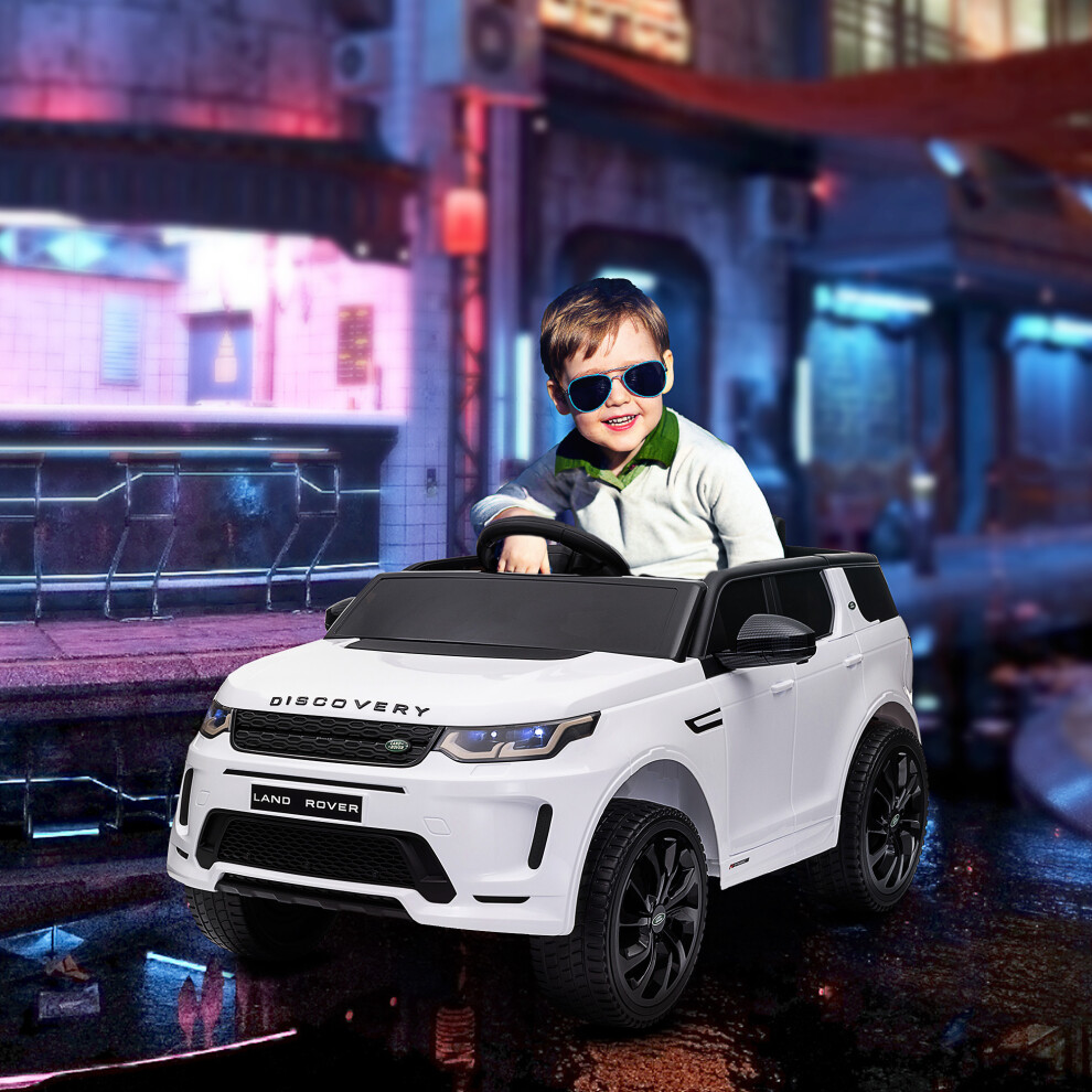 Aiyaplay Licensed Land Rover, Kids Electric Car W/ Remote, Music, White