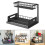 (Black) Under Sink Storage Shelf Double Layers Organizer Baskets with Pull Out Drawers 2