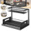 (Black) Under Sink Storage Shelf Double Layers Organizer Baskets with Pull Out Drawers 4
