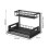 (Black) Under Sink Storage Shelf Double Layers Organizer Baskets with Pull Out Drawers 5