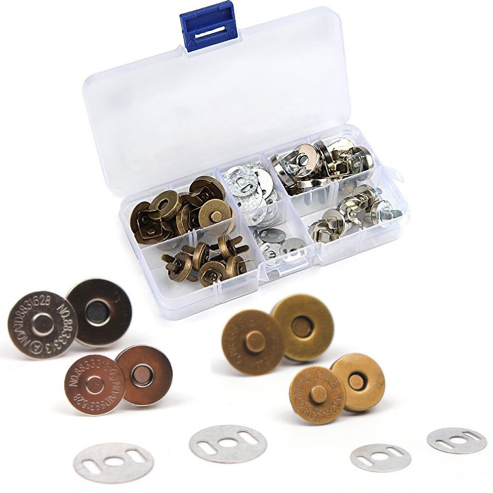 20Pcs Magnetic Bag Clasps 14Mm And 18Mm Magnetic Snap Fasteners Metal Snap Fasteners For Diy Bag Purse Clothes 6276012965246