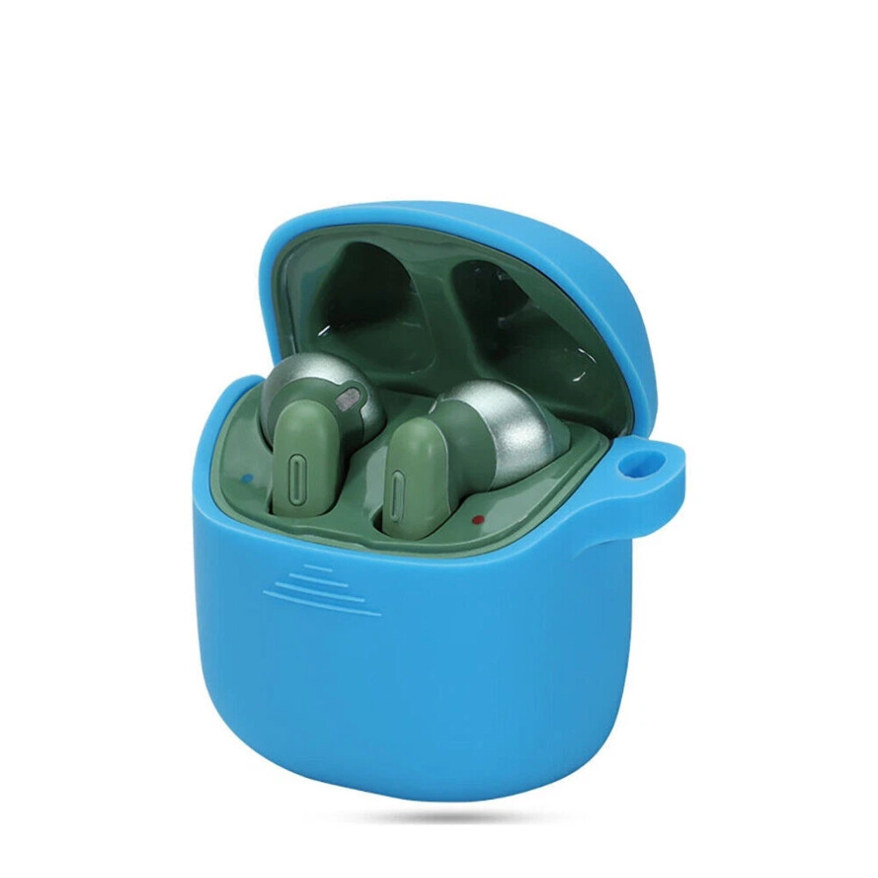 (Blue) Silicone Case Earphone Pouch Cover With Carabiner For Jbl Tune 225Tws 220Tws Blue 4069369067242