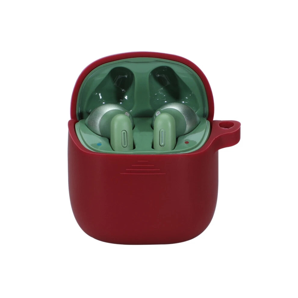 (Wine ) Silicone Case Earphone Pouch Cover With Carabiner For Jbl Tune 225Tws 220Tws New Red 4069369067365