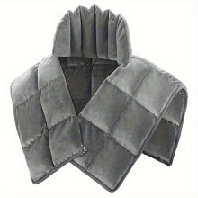 (Gray) [Warm Shoulder Pillow] Warm Microwave Heated Shoulder Pillow | Linen Filled Neck Warmer Scarf Gravity Shawl Pillow