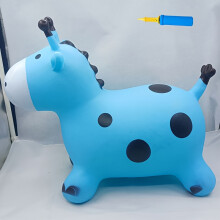 (Blue Deer   Air Pump) Yellow Giraffe Inflatable Animal Toy for Kids - Fun Jumping Playmate with Pump, Safe & Durable Outdoor Activity Toy for Boys and Girls Ages 2-6
