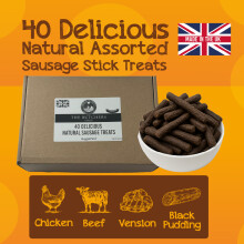 HugglePets Assorted Natural Dog Sausage Treat Box (40pcs)