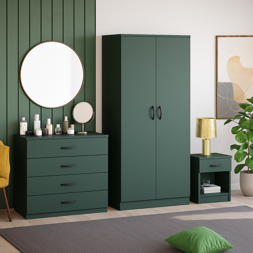 (Jasper Green) Riano 3 Piece Bedroom Furniture Storage Set 1