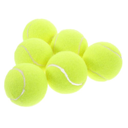 Pack of 6 Elastic Tennis Balls for  Training Light Green Rubber