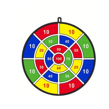 (1 Set) Kids Dart Board Set - 12 Sticky Balls - Indoor/Outdoor Fun Party Game