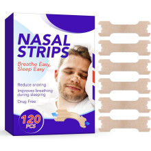 Nasal Strips, 120Pcs Drug-Free Nose Strips to Stop Snoring and Relieve Nasal Congestion Improves Sleep Nasal Strips Snoring Anti Snore Strips