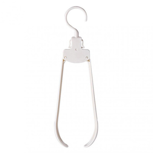 (10pcs, White) Foldable Travel Hanger One Click Quick Clothes Collection Clothes Drying Rack