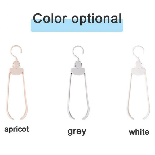 (10pcs, White) Foldable Travel Hanger One Click Quick Clothes Collection Clothes Drying Rack 1