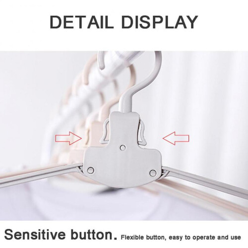 (10pcs, White) Foldable Travel Hanger One Click Quick Clothes Collection Clothes Drying Rack 2