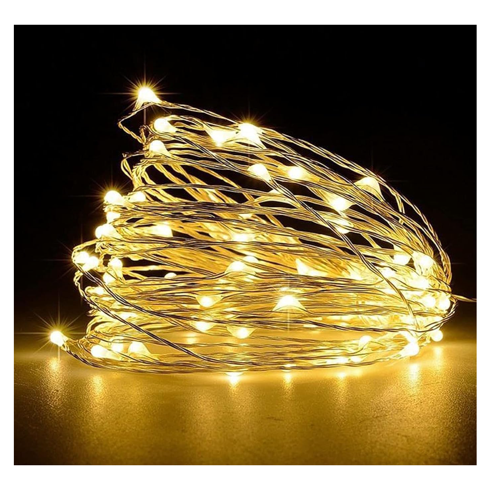 Fairy Lights 50 LED Battery Operated String Light Copper Wire Light for Indoor Outdoor Lighting, Party, Christmas, Tree Decoration(5M/16ft,Warm White)