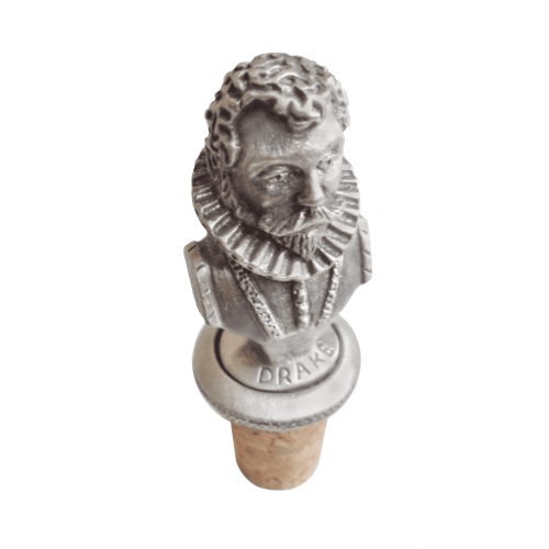 (Add a Gift Pouch) Sir Francis Drake Pewter Bottle Stopper