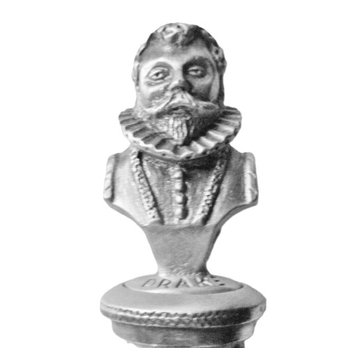 (Add a Gift Pouch) Sir Francis Drake Pewter Bottle Stopper 2