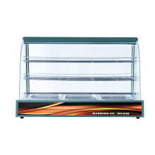 Pie Warmer Heated Food Display Cabinet 3 Shelf Showcase Hot Counter