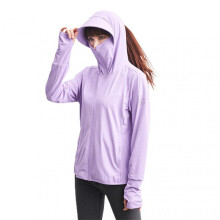 (L, Womens Purple) Thin Sun Protective Clothing with Hood Moisture Wicking Anti UV Clothes for Outdoor Activities