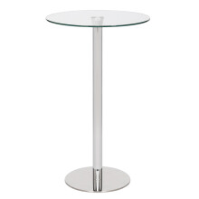 Deluxe Como Poseur Table, Round Clear Glass Top with Chrome Base