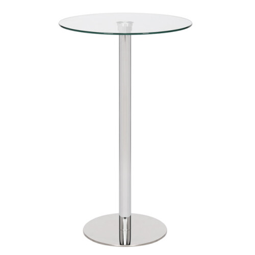 Deluxe Como Poseur Table, Round Clear Glass Top with Chrome Base