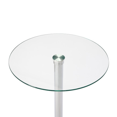 Deluxe Como Poseur Table, Round Clear Glass Top with Chrome Base 1