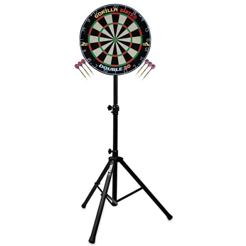 Gorilla Darts Set Double 20 Dartboard & Arrow Pro Tripod Stand