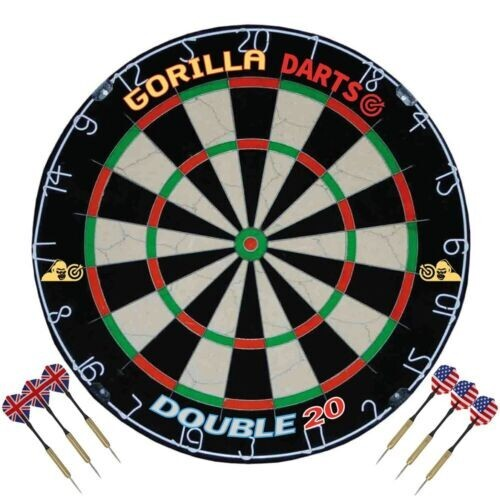 Gorilla Darts Set Double 20 Dartboard & Arrow Pro Tripod Stand 2
