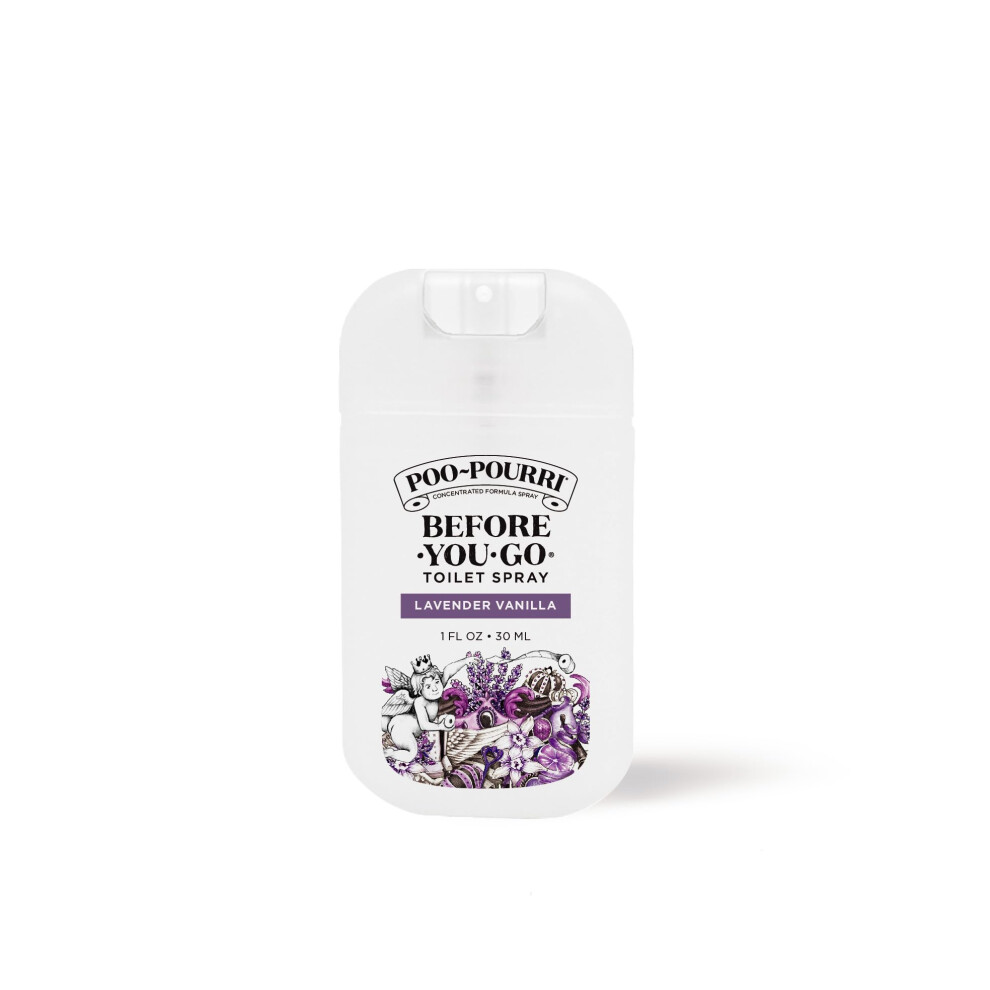 Spray de toilette PooPourri BeforeYouGo ? la lavande et ? la vanille, format de poche de 30 ml, format voyage, lavande, vanille et agrumes