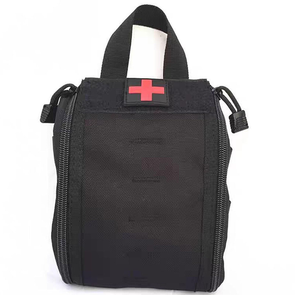 Black Molle Tactical Medical Bag, Emt Ripaway First Aid Bag, Ifak Trauma Set, Survival Bag For Daily Use, Empty Military Bag Ripaway (Black)