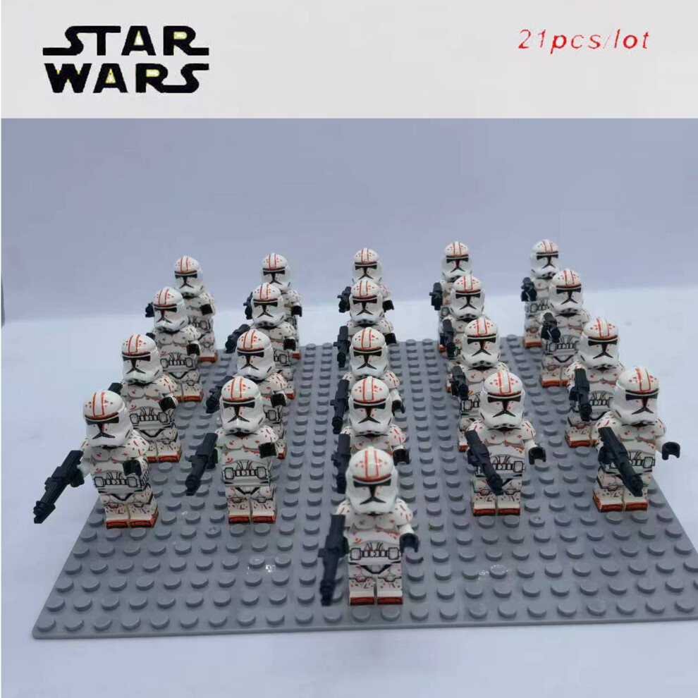 Bonxaif (Clone Trooper) 21Pcs Star Wars Clone Trooper Corps Captain Commander Minifigures Fit Lego