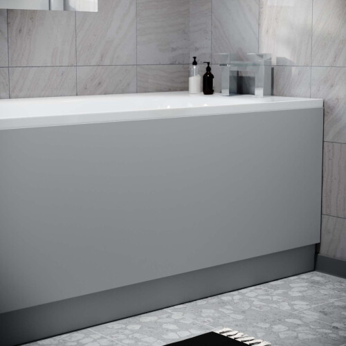 NES Home Nes Home Matt Grey 1800mm Water Proof Durable PVC Front Bath Panel 15mm Thick 2