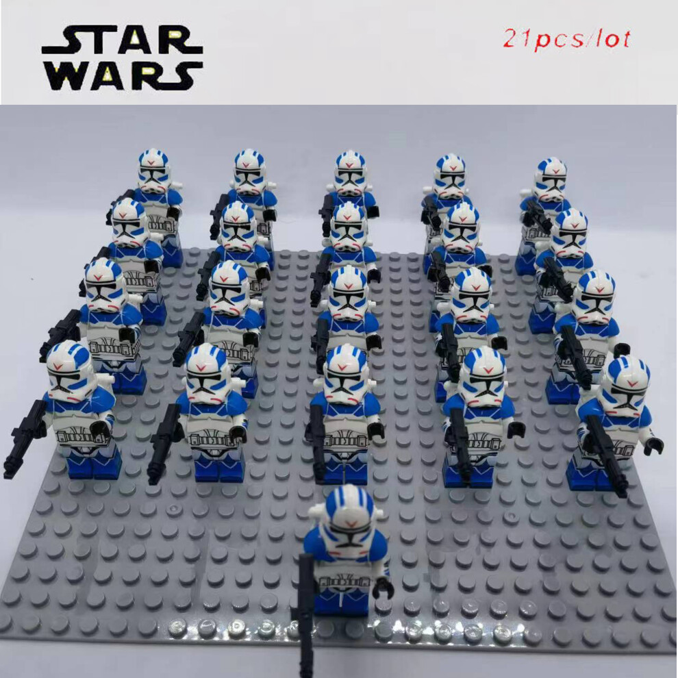 Bonxaif (501Th Jet Troope) 21Pcs Star Wars Clone Trooper Corps Captain Commander Minifigures Fit Lego